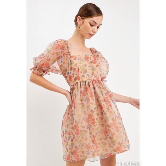 Endless Rose Puff Sleeve Mini Dress - Picture 2 of 12